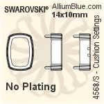 Swarovski Cushion Settings (4568/S) 18x13mm - Plated