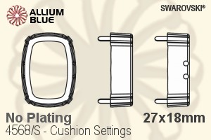 Swarovski Cushion Settings (4568/S) 27x18mm - No Plating
