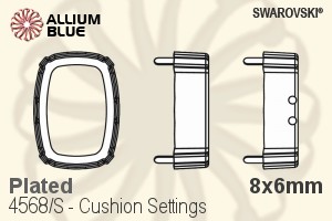 Swarovski Cushion Settings (4568/S) 8x6mm - Plated