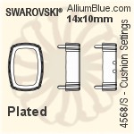 Swarovski Cushion Settings (4568/S) 14x10mm - Plated