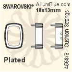 Swarovski Cushion Settings (4568/S) 14x10mm - Plated