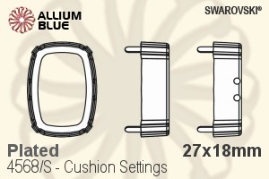 Swarovski Cushion Settings (4568/S) 27x18mm - Plated - Click Image to Close