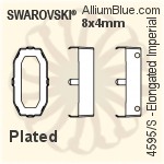 Swarovski Elongated Imperial Settings (4595/S) 20x10mm - Plated