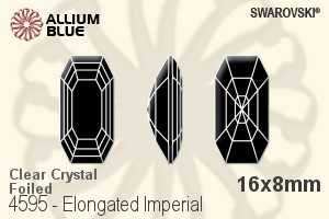 Swarovski Elongated Imperial Fancy Stone (4595) 16x8mm - Clear Crystal With Platinum Foiling - Haga Click en la Imagen para Cerrar
