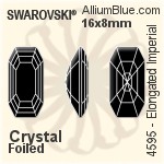 Swarovski Elongated Imperial Fancy Stone (4595) 16x8mm - Crystal Effect Unfoiled