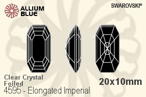施华洛世奇 Elongated Imperial 花式石 (4595) 20x10mm - 透明白色 白金水银底