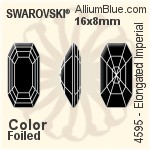 Swarovski Elongated Imperial Fancy Stone (4595) 16x8mm - Crystal Effect With Platinum Foiling