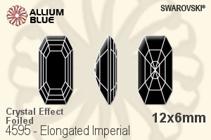Swarovski Elongated Imperial Fancy Stone (4595) 12x6mm - Crystal Effect With Platinum Foiling - Haga Click en la Imagen para Cerrar