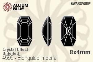 施华洛世奇 Elongated Imperial 花式石 (4595) 8x4mm - 白色（半涂层） 无水银底