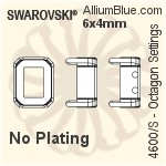 Swarovski Octagon Settings (4600/S) 12x10mm - No Plating
