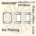 Swarovski Octagon Settings (4600/S) 12x10mm - No Plating