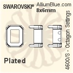 Swarovski Octagon Settings (4600/S) 6x4mm - No Plating