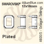 Swarovski Octagon Settings (4600/S) 6x4mm - Plated
