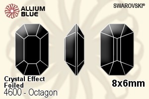 Swarovski Octagon Fancy Stone (4600) 8x6mm - Crystal Effect With Platinum Foiling - Haga Click en la Imagen para Cerrar