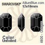 Swarovski Octagon Fancy Stone (4600) 8x6mm - Crystal Effect With Platinum Foiling