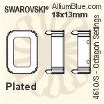 Swarovski Octagon Settings (4610/S) 18x13mm - Plated