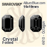 施华洛世奇 Octagon 花式石 (4610) 14x10mm - 透明白色 白金水银底