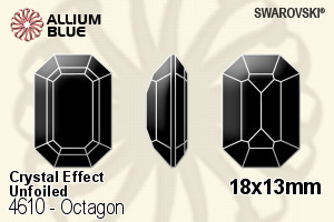 施華洛世奇 Octagon 花式石 (4610) 18x13mm - 白色（半塗層） 無水銀底 - 關閉視窗 >> 可點擊圖片