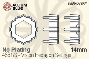 Swarovski Vision Hexagon Settings (4681/S) 14mm - No Plating - Haga Click en la Imagen para Cerrar