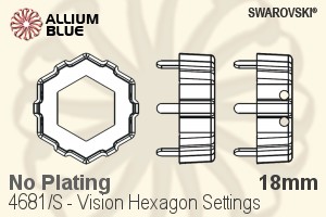 施华洛世奇 Vision Hexagon花式石爪托 (4681/S) 18mm - 无镀层