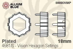 Swarovski Vision Hexagon Settings (4681/S) 18mm - Plated - Click Image to Close
