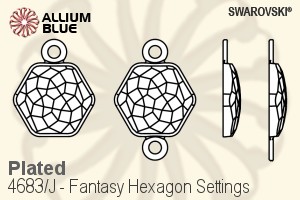 Swarovski Fantasy Hexagon Settings (4683/J) 7.8x8.7mm - Plated - Click Image to Close