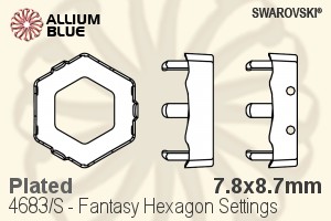 Swarovski Fantasy Hexagon Settings (4683/S) 7.8x8.7mm - Plated - Click Image to Close