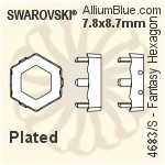 施华洛世奇 Vision 正方形 花式石 (4481) 12mm - 颜色 白金水银底