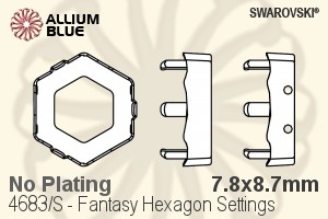 Swarovski Fantasy Hexagon Settings (4683/S) 7.8x8.7mm - No Plating - Haga Click en la Imagen para Cerrar
