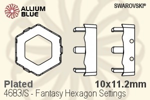 Swarovski Fantasy Hexagon Settings (4683/S) 10x11.2mm - Plated - Haga Click en la Imagen para Cerrar
