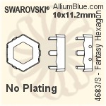 Swarovski Fantasy Hexagon Settings (4683/S) 7.8x8.7mm - Plated