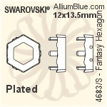 Swarovski Fantasy Hexagon Settings (4683/S) 14x15.8mm - Plated