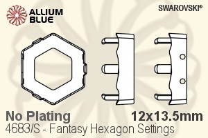 Swarovski Fantasy Hexagon Settings (4683/S) 12x13.5mm - No Plating - Click Image to Close