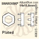 Swarovski Fantasy Hexagon Settings (4683/S) 14x15.8mm - No Plating