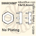 Swarovski Fantasy Hexagon Settings (4683/S) 10x11.2mm - Plated
