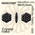 施華洛世奇 Fantasy Hexagon 花式石 (4683) 7.8x8.7mm - 透明白色 白金水銀底