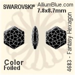 施華洛世奇 Fantasy Hexagon 花式石 (4683) 7.8x8.7mm - 白色（半塗層） 無水銀底