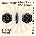 施華洛世奇 Fantasy Hexagon 花式石 (4683) 12x13.5mm - 顏色 白金水銀底