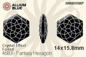 Swarovski Fantasy Hexagon Fancy Stone (4683) 14x15.8mm - Crystal Effect With Platinum Foiling - Haga Click en la Imagen para Cerrar