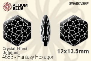 施華洛世奇 Fantasy Hexagon 花式石 (4683) 12x13.5mm - 白色（半塗層） 無水銀底 - 關閉視窗 >> 可點擊圖片