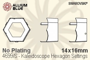 Swarovski Kaleidoscope Hexagon Settings (4699/S) 14x16mm - No Plating - Haga Click en la Imagen para Cerrar