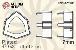 Swarovski Trilliant Settings (4706/S) 7mm - Plated - Click Image to Close