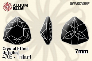施华洛世奇 Trilliant 花式石 (4706) 7mm - 白色（半涂层） 无水银底