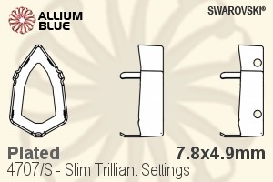 スワロフスキー Slim Trilliantファンシーストーン石座 (4707/S) 7.8x4.9mm - メッキ