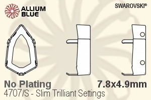 スワロフスキー Slim Trilliantファンシーストーン石座 (4707/S) 7.8x4.9mm - メッキなし