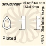 Swarovski Slim Trilliant Settings (4707/S) 7.8x4.9mm - No Plating