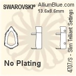 Swarovski Slim Trilliant Settings (4707/S) 24x15.2mm - Plated