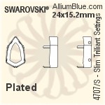スワロフスキー Slim Trilliantファンシーストーン石座 (4707/S) 24x15.2mm - メッキ