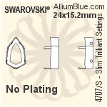 スワロフスキー Slim Trilliantファンシーストーン石座 (4707/S) 13.6x8.6mm - メッキなし