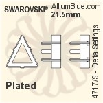 施華洛世奇 三角形花式石爪托 (4717/S) 15.5mm - 無鍍層